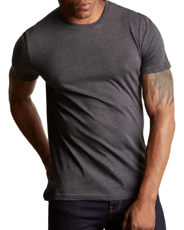 
New Fashion t shirts Black Melange Color Men Slim Fit t shirts | Round Neck Men casual wear streetwear jogging T shirts 