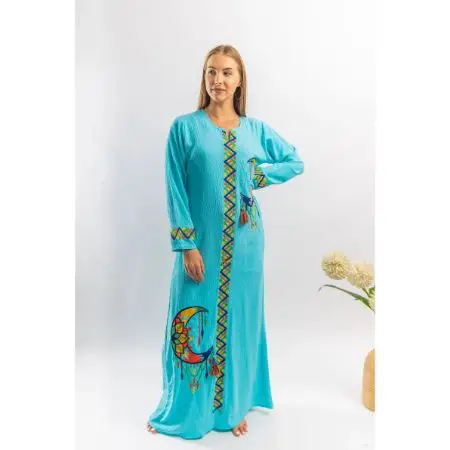 2021 Dubai Arabic Evening Dresses Beaded Long Sleeve Moroccan Kaftan Evening Gown Muslim Hand Embroidered Dress