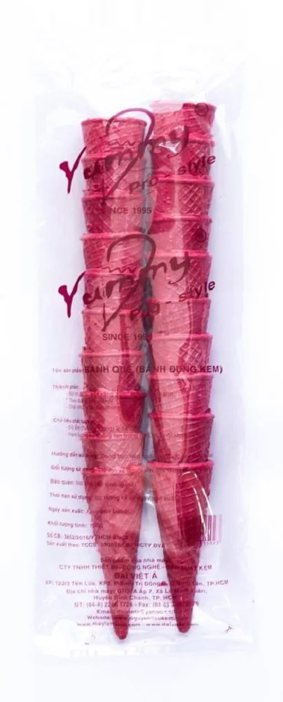 
Yummy Ice Cream Flare Top Cone DVA0004 High Quality Good Packaging Customized Waffle Cone Biscuit Good Price 