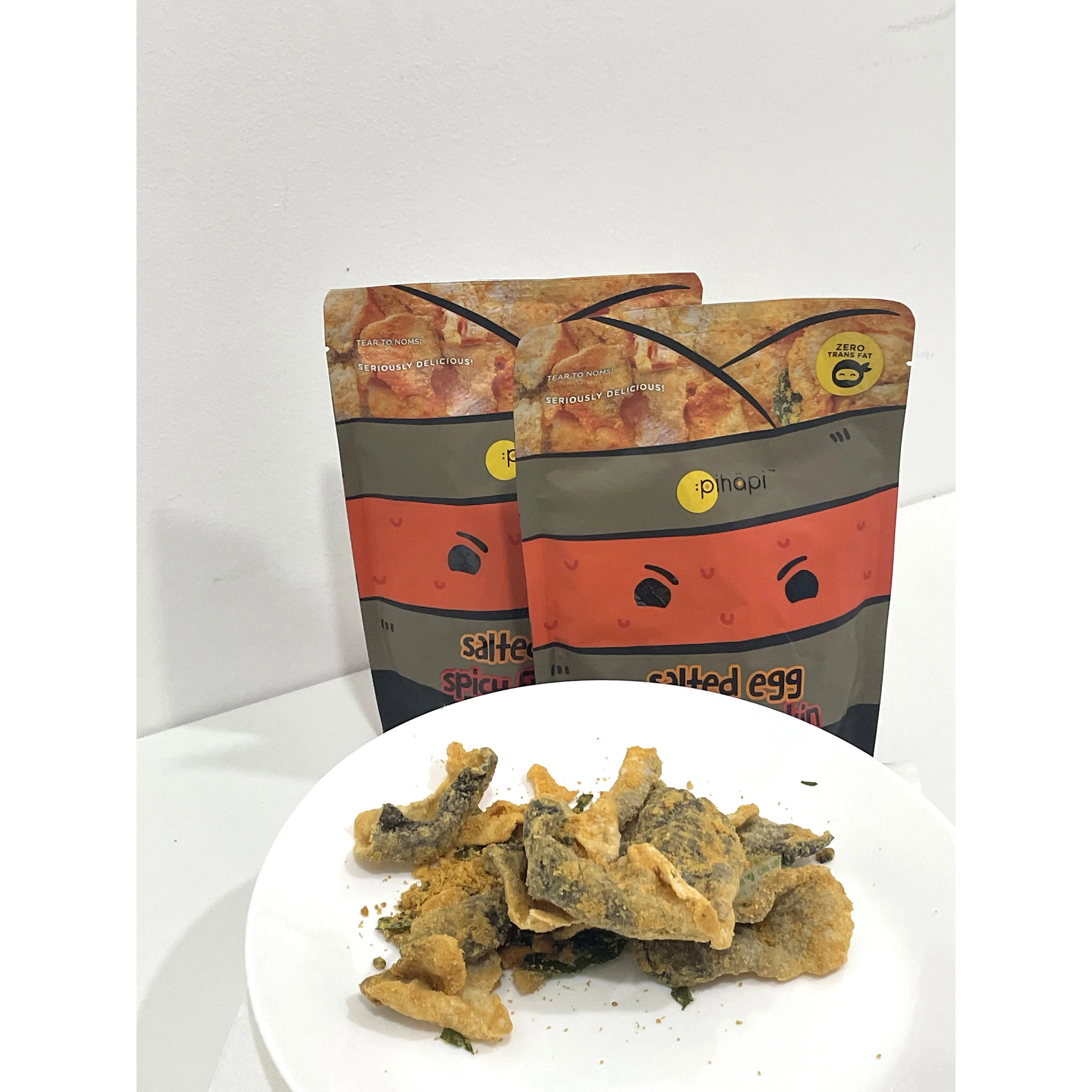Good Quality Oriental Real Salted Egg York Spicy Flavor Fish Skin Crunchy Snack 0% Trans Fat Healthy Malaysia Snack