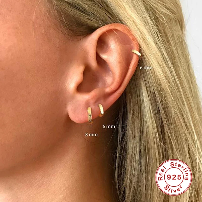 CANNER 2022 Wholesale Designer Inspired Earrings S925 Silver 18K Gold Plated Round Huggie Earrings