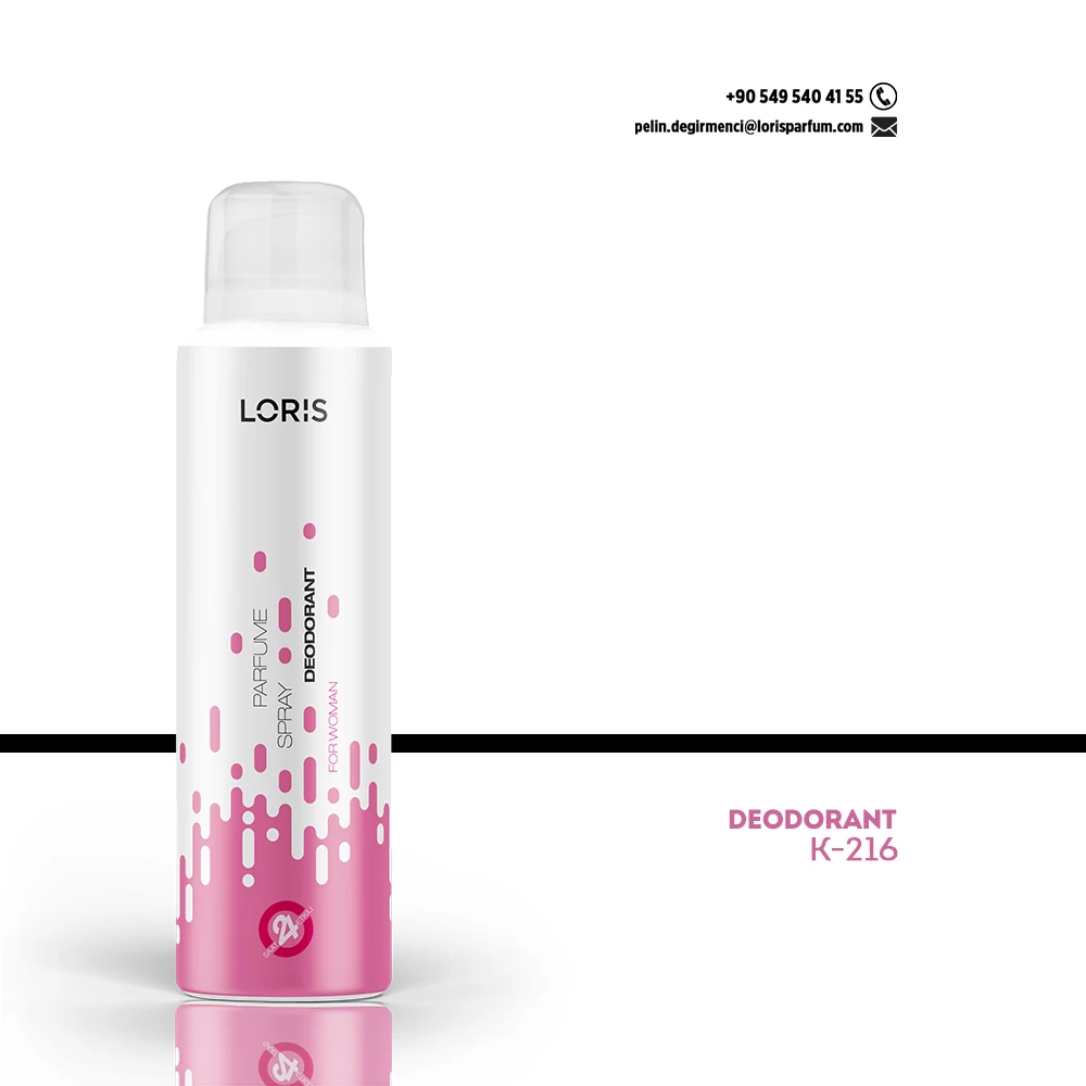 Loris High Quality Perfume Deodorant Wholesale Bulk Free Sample Pink Female 10 Different Scent Options Antiperspirant 150ml