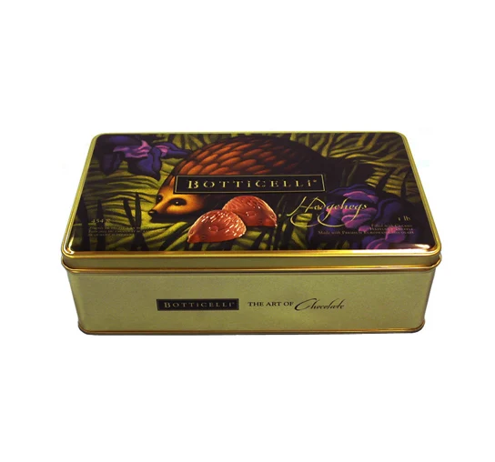 
LED Rectangle metal tin can box for cake coffee coffin chocolate sweet candy cookie wine gift packaging 