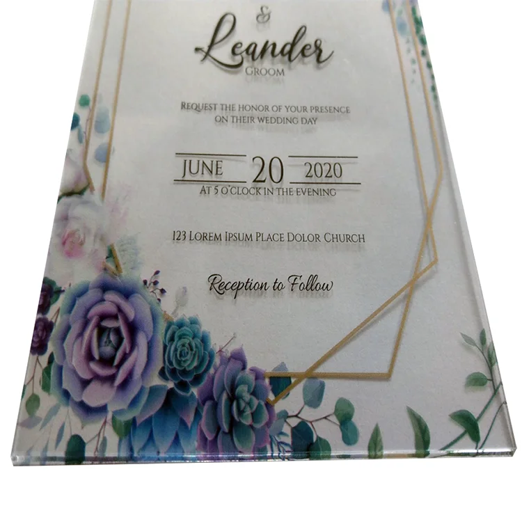 Прозрачные Акриловые приглашения цветочные прозрачные свадебные поздравления