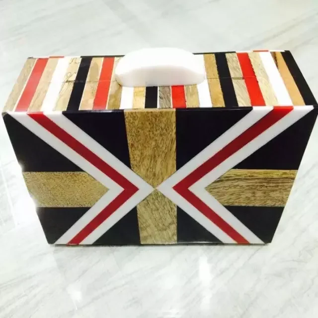 Unique Design Handmade Fashionable Resin clutch bag evening purse frame clutch bag resin Evening