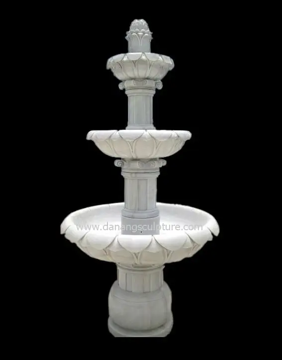 Custom hand carved marble three layer garden rolling ball marble fountain 3 tier stone fountain, 3 tier fountain 	sphere ball