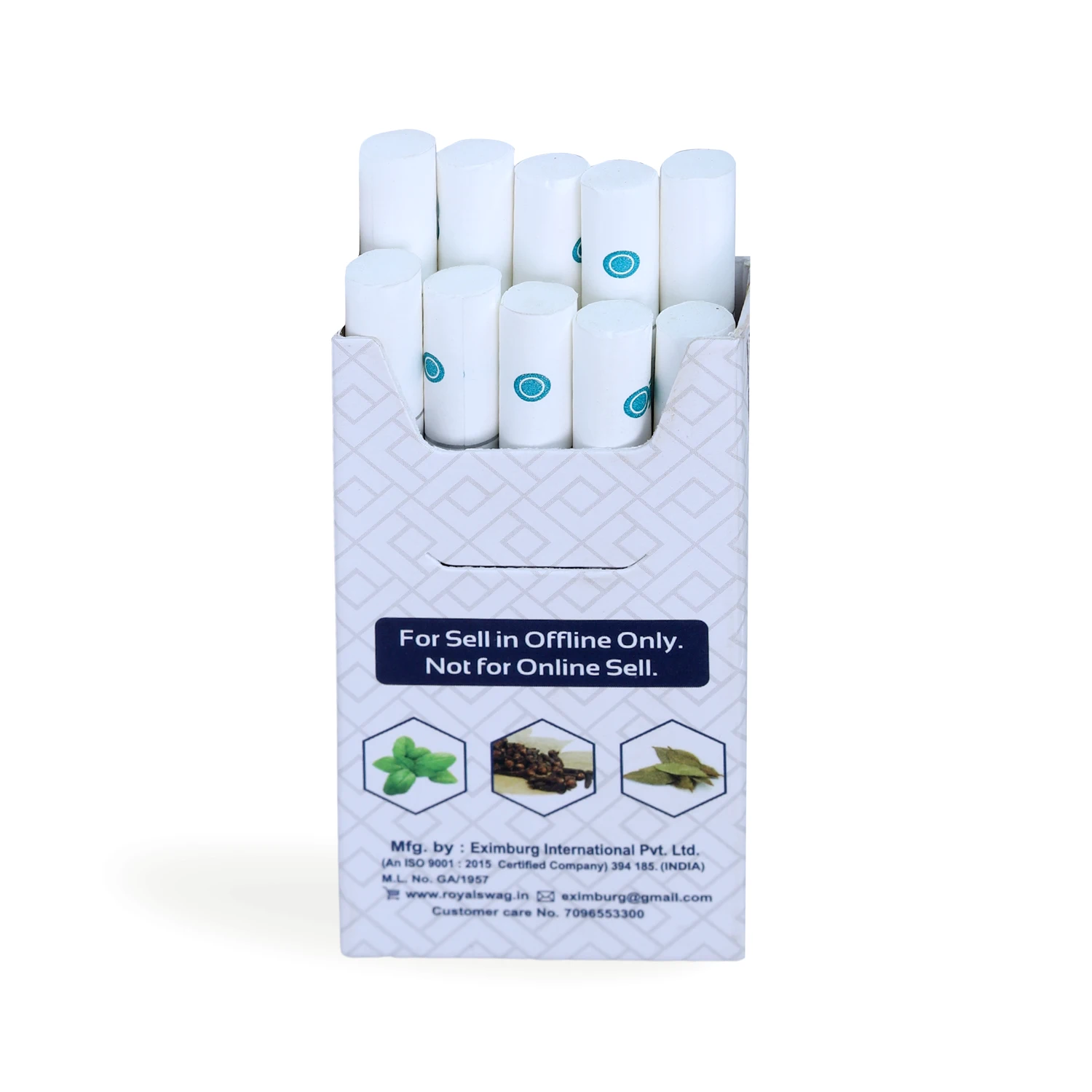Mint Flavor herbal cigarette for Tobacco Free Smoking Cessation With Custom Packaging