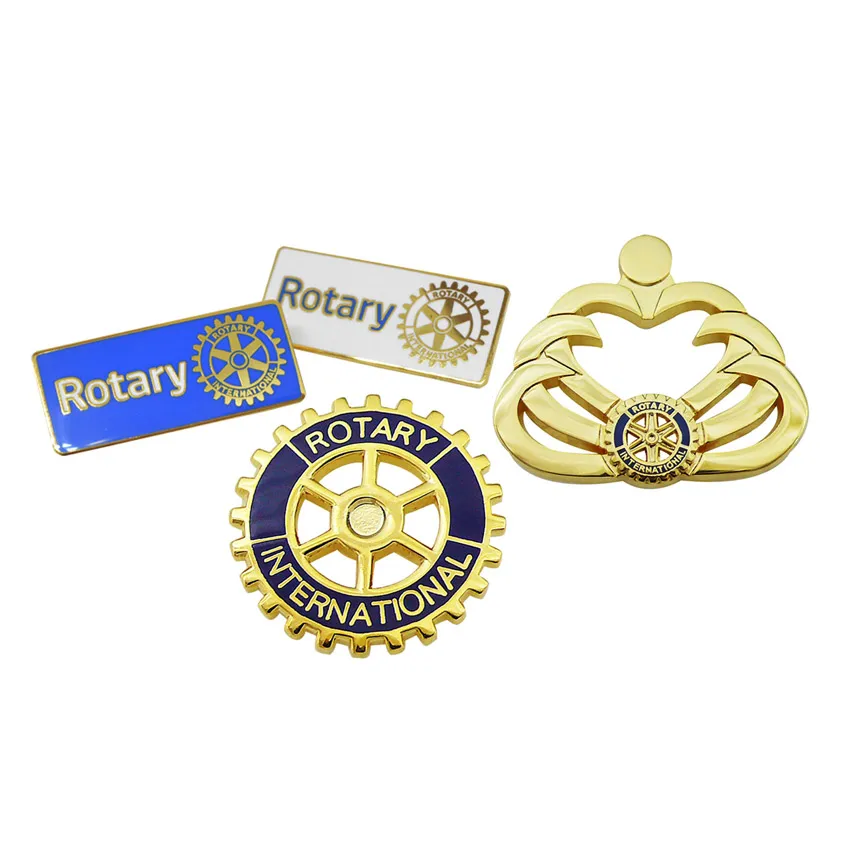 custom soft enamel metal rotary club insignia pin