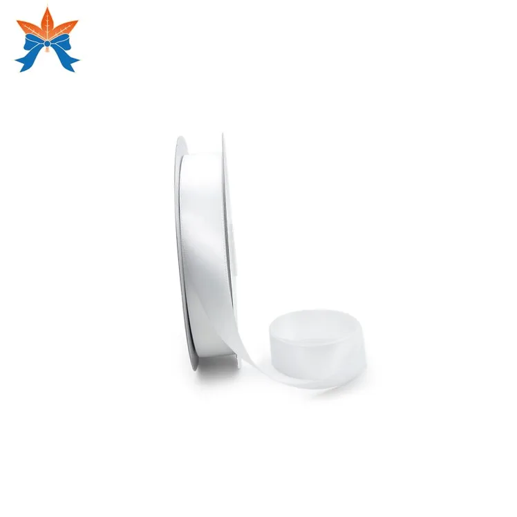 Индивидуальная белая атласная двухсторонняя лента 7/8