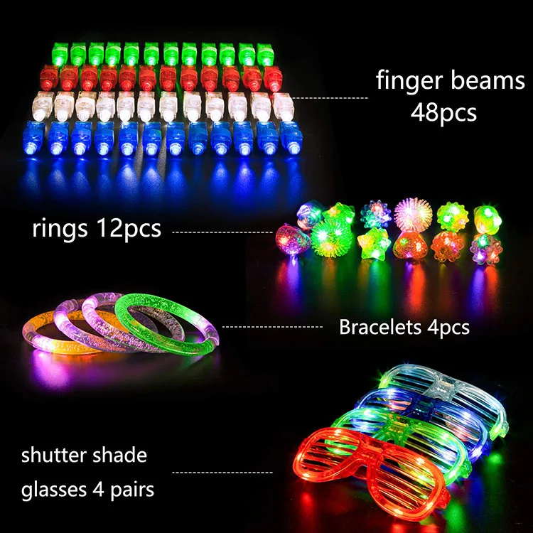 Nicro 68 Pcs Glow in the dark Party Favors Light Decoration Led Party Supplies