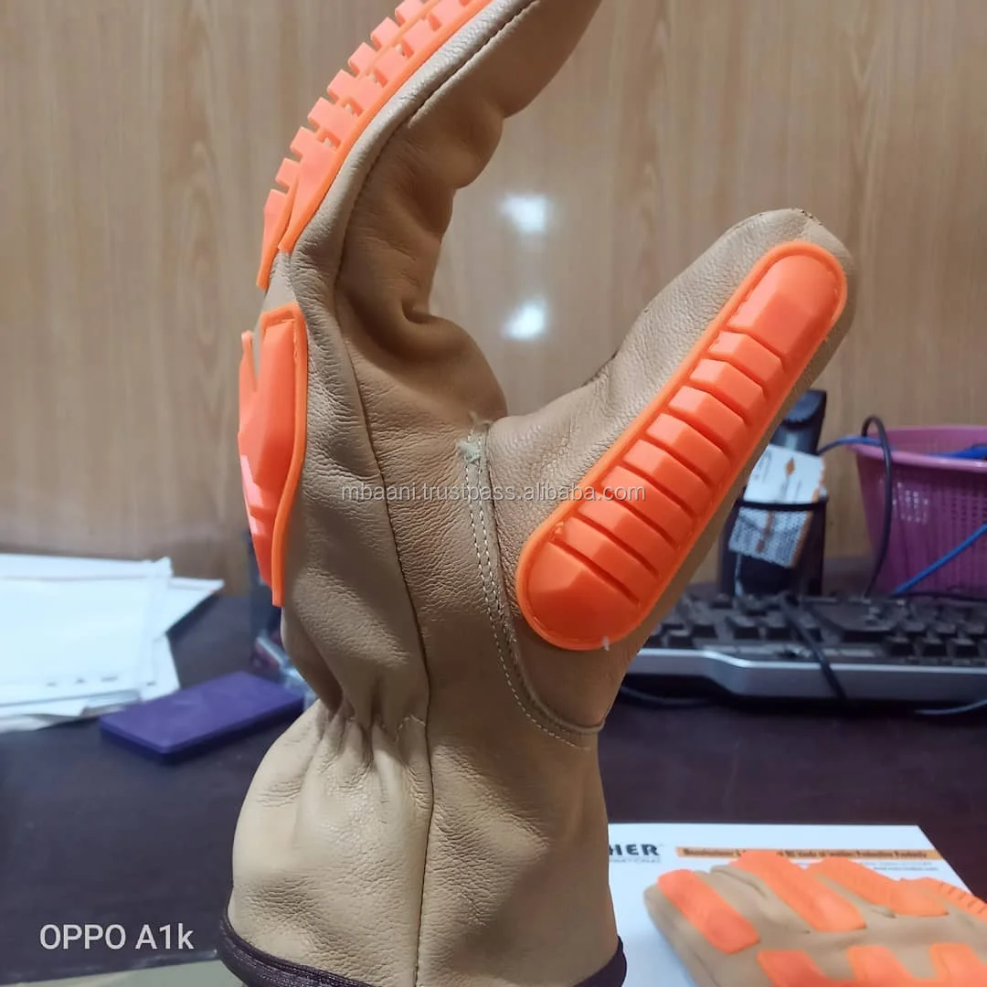Goatskin leather cut and impact resistant work driver glove