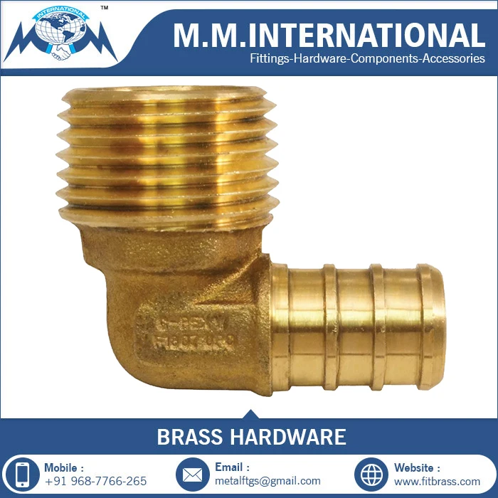 90 Degree Hose Elbow Brass Fitting Hose connector Barb Fitting 90 Degree Brass Elbow For PU PA PVC pipe