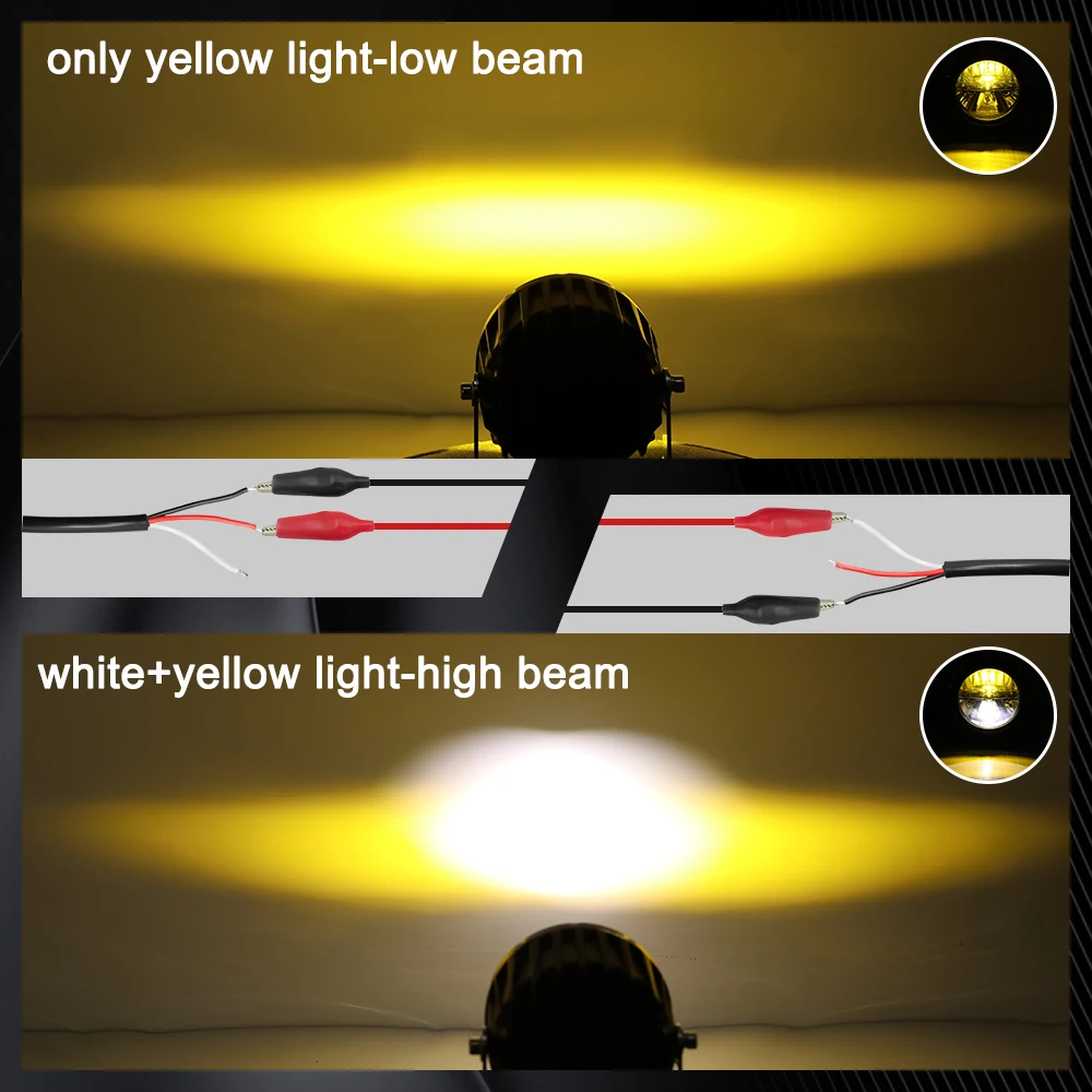 2021 Newest Big Reflector Breath Hole 3.5inch High Low Combo White Yellow Dual Color 12V 24V Car Led Work Lights