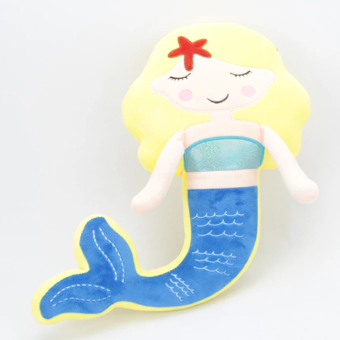 Free sample Cartoon Kids plush baby animal mermaid cushion decorative cushions shaped mermaid pillow