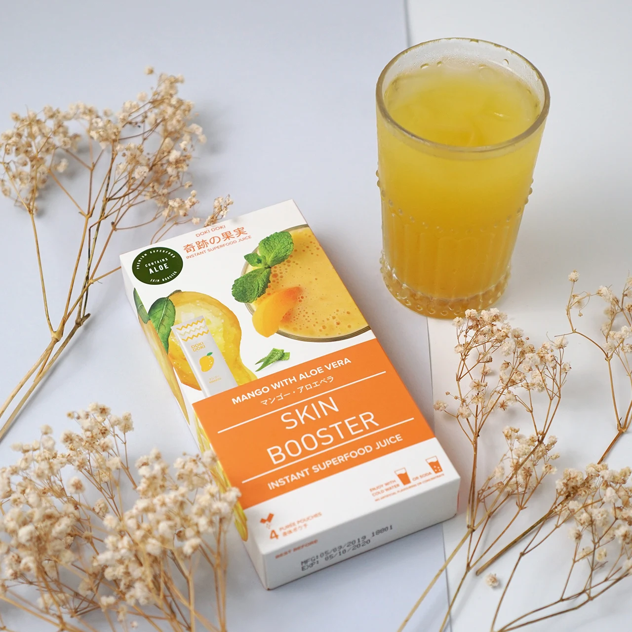 
Mango and Aloe Vera flavored Functional Beverage for improving skin health 