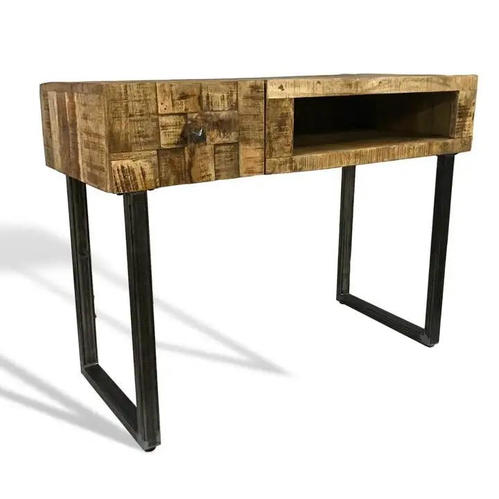  Лучший промышленный стол из твердой переработанной древесины с четырьмя стальными ящиками