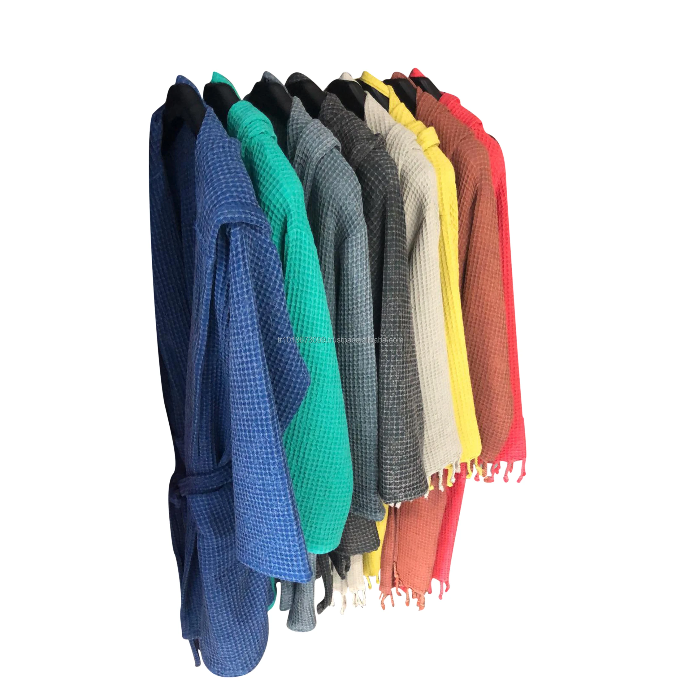 Womens and Mens Cotton Bathrobe Made in Turkey Breathable fabric light weight best seller, Turkish Robes waffle