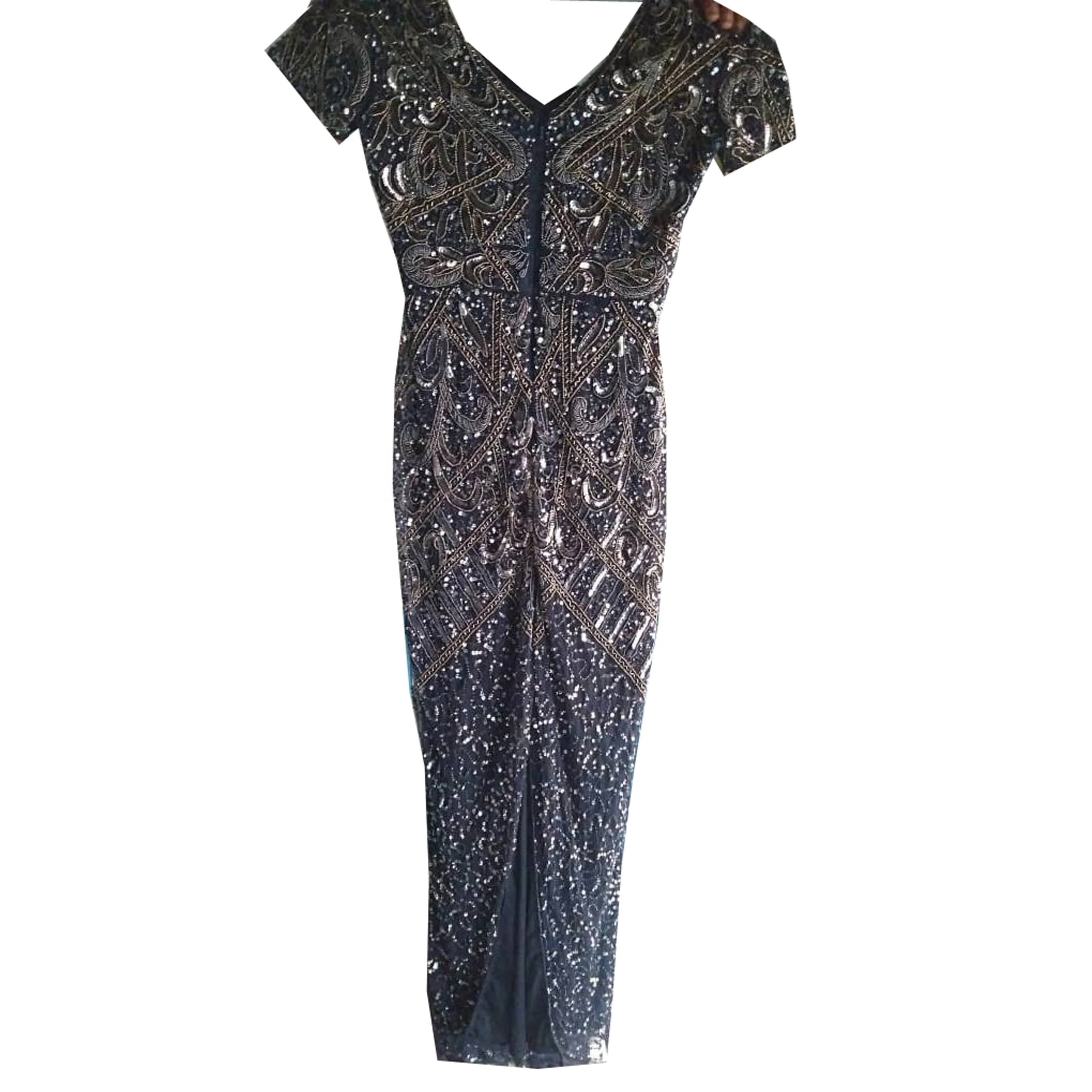 2019 very Appealing Heavy Sequins Hand Beaded Evening Dress