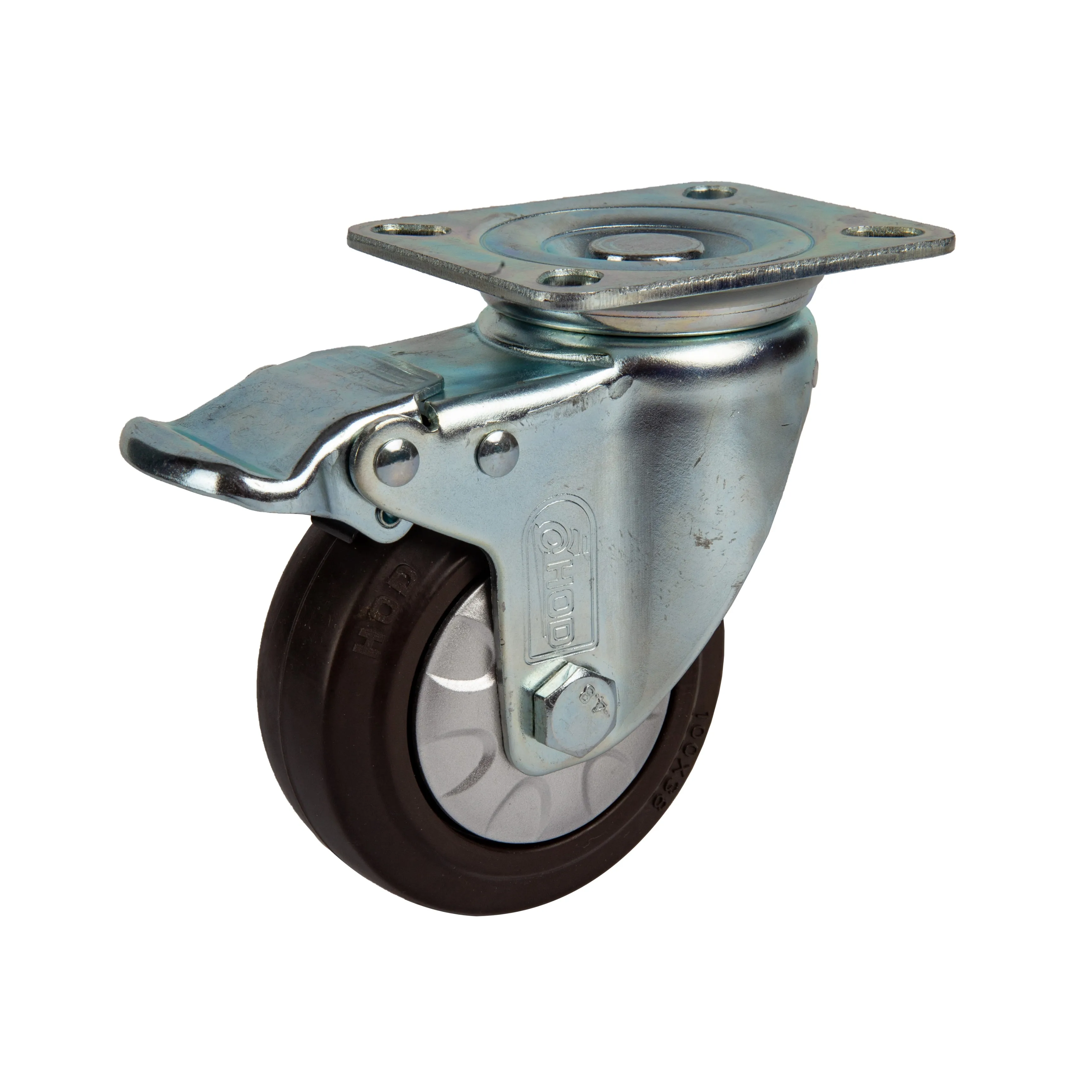 Swivel 4 Inch Black Rubber Swivel Caster Wheels for Machinery Equipment Caster Wheels