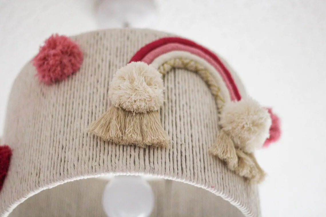 Hot Selling Baby Girl Nursery Room Rainbow Macrame Lampshade Ceiling Light