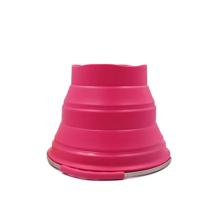 Portable camping square round pink 10l silicone water folding bucket