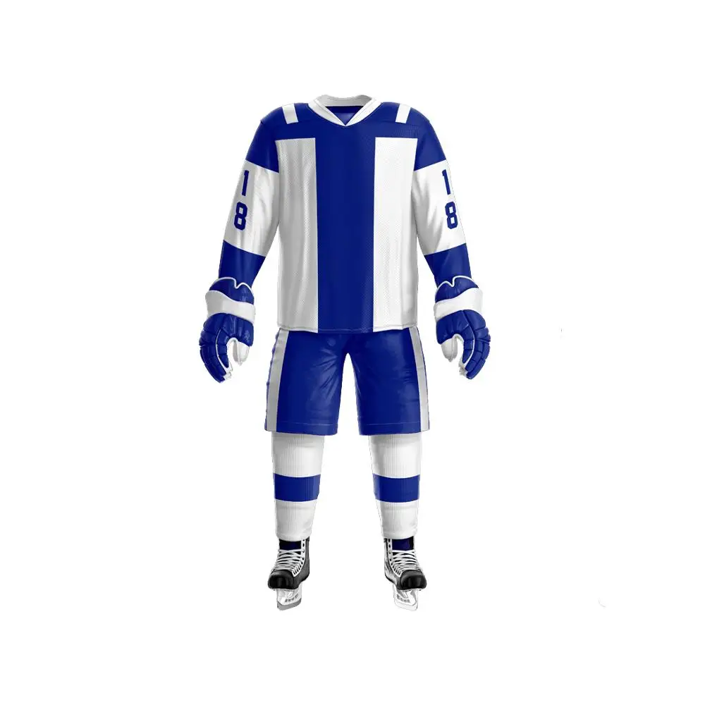 New 2022 Top Striped Style Sublimation Ice Hockey Uniforms For Adults With Team Numbers & Logo Printing Ice Hockey Jerseys