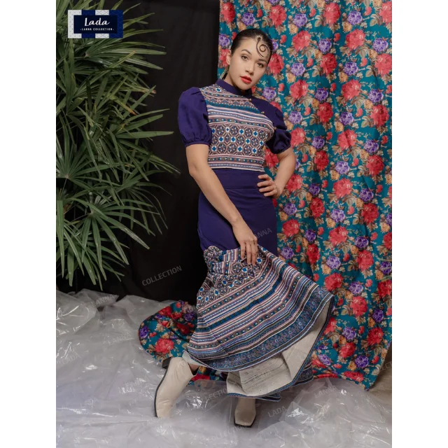 Best Seller Thai Casual Womens Dresses Premium Products Hand Made By Lada Lanna Collection 018