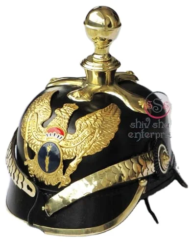 Decorative Collectible Leather Armor Helmet Antique Prussian Medieval Decor Gift Leather Helmet Leather Crafts
