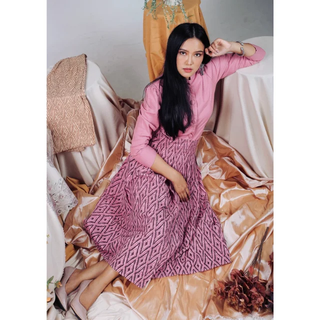 Best Seller Thai Casual Womens Dresses Premium Products Hand Made By Lada Lanna Collection 015 Thai Jirada set