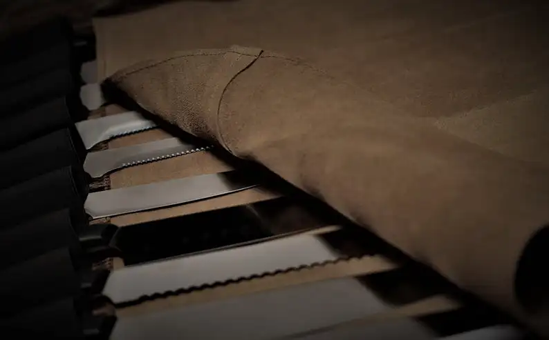 High Quality Leather Chef Knife Rolling Tool Bag Multi Chef Tool Storing Pouch Professional Chef Knife Bag