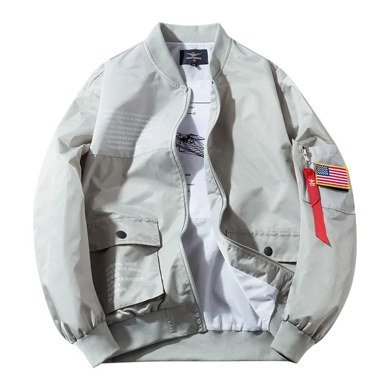 
New Casual Hip Hop Style Windproof Loose Streetwear Plus Size Air Force Pilot Windbreaker Jacket 
