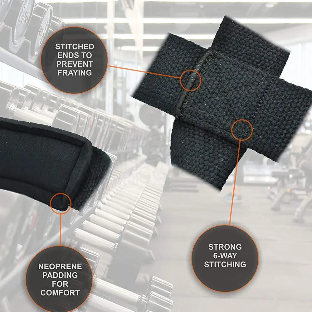 Custom Logo Figure 8 Weight Lifting Straps Gym Workout Gym Training Powerlifting Wrist Straps Figure 8 Straps