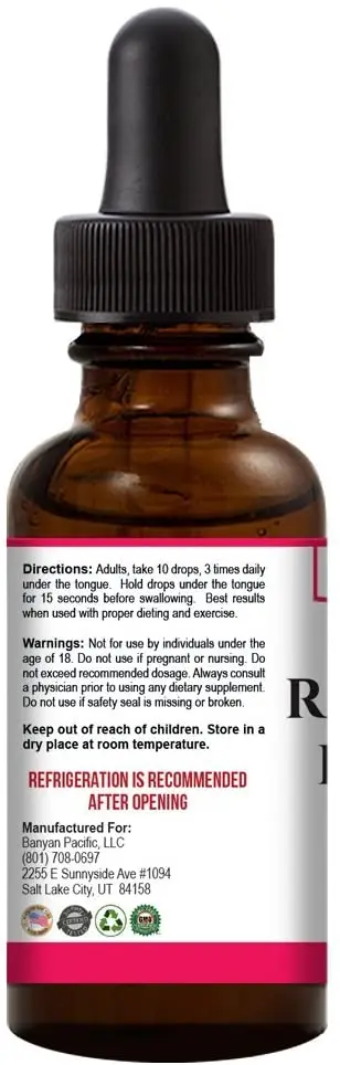 Зеленые органические Малиновые кетоны жидкая формула для снижения веса (250 мг ежедневно 2 жидких унции) добавки