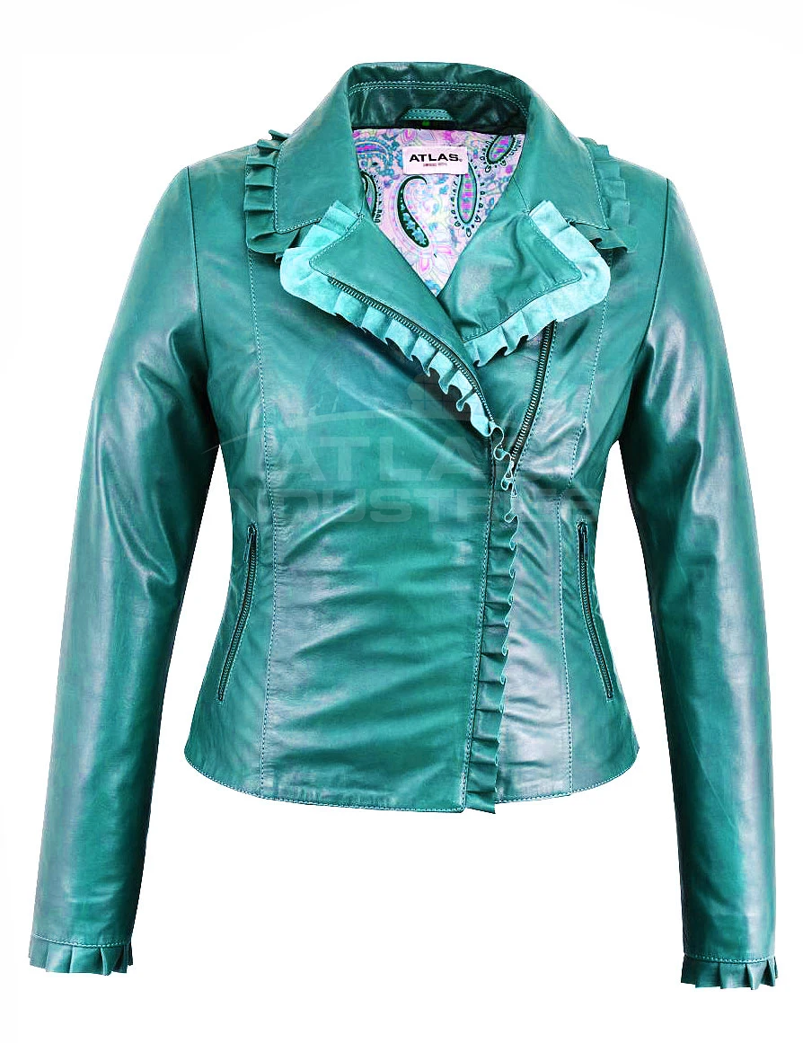 
 Модная куртка для женщин, сделано из натуральной овечьей кожи и антикварной латуни, с атласной подкладкой  