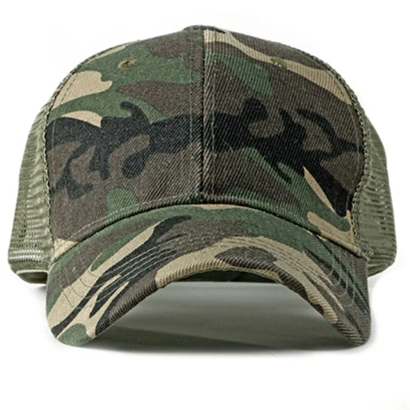 
Spring Summer Sun Hat Caps for Men Women Adjustable Baseball Cap Breathable Mesh Trucker Cap Camo Camouflage Baseball Hat 