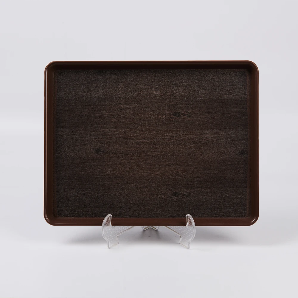 Wooden Style plastic Smart Tray (Large) high quality serving tray for parties and home