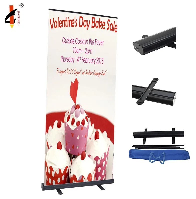 Portable Retractable Banner Stand Oxford Bag Reinforced Stand 200x150 Plastic Advertising Roll Up Banner Stand For Sale