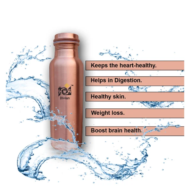 100% Pure Handmade Copper Water Bottle High Quality Yoga Bedroom Copper Bottle Manufacturers Copper Carafe For Drinking