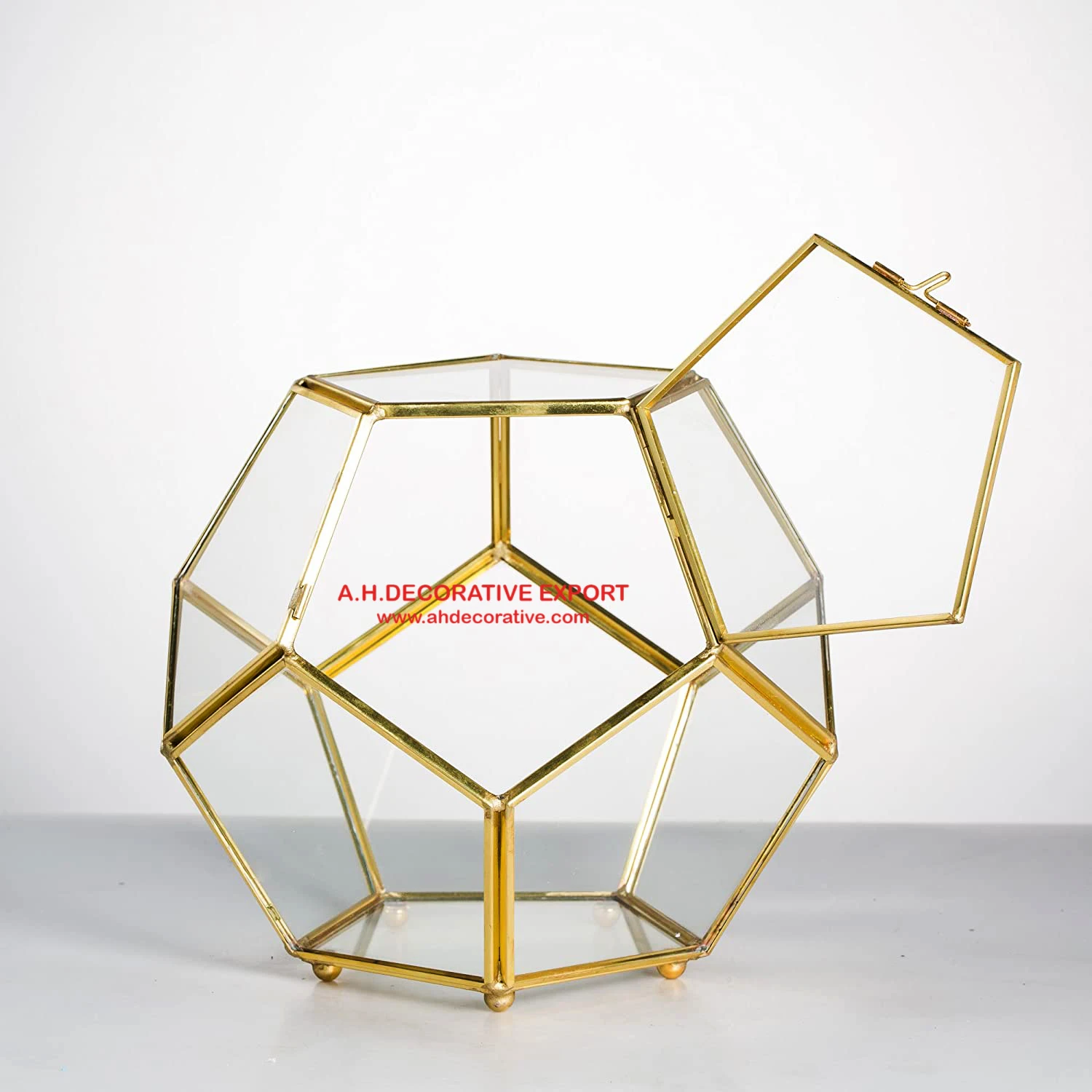 Gold Plated Frame Glass Terrarium Planter Vase Factory Direct Sales Home Decorative Flower Pots Planters