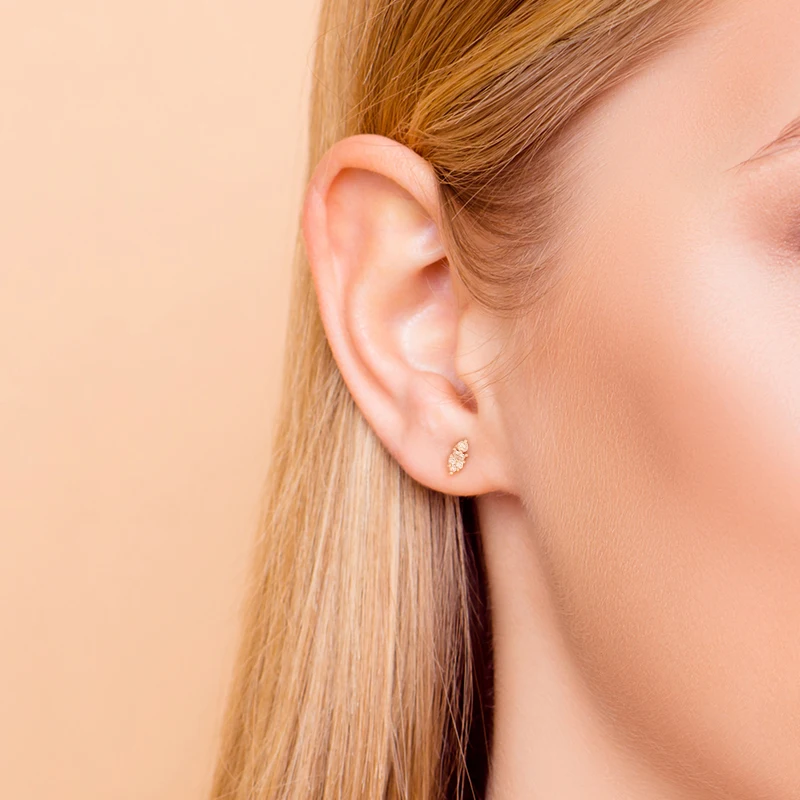 CANNER Wholesale Diamond Corona Spiral Cartilage Stud Jewelry Zircon Piercing Earrings