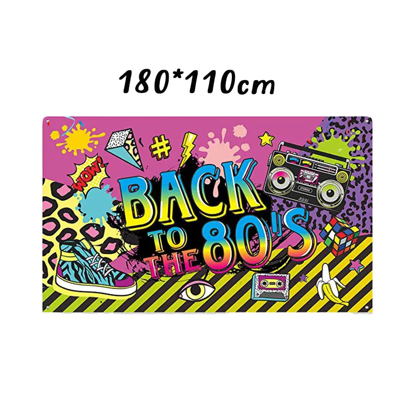 Photo Booth Backdrop Background Wall Decorating Kit 80s Party Decorations