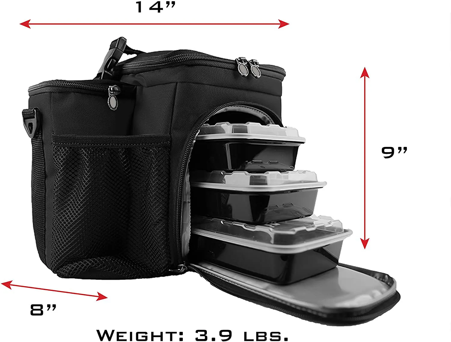 Fitness Insulated Cooler Picnic Bag Meal Prep Bag Cooler with Five Lunch Box