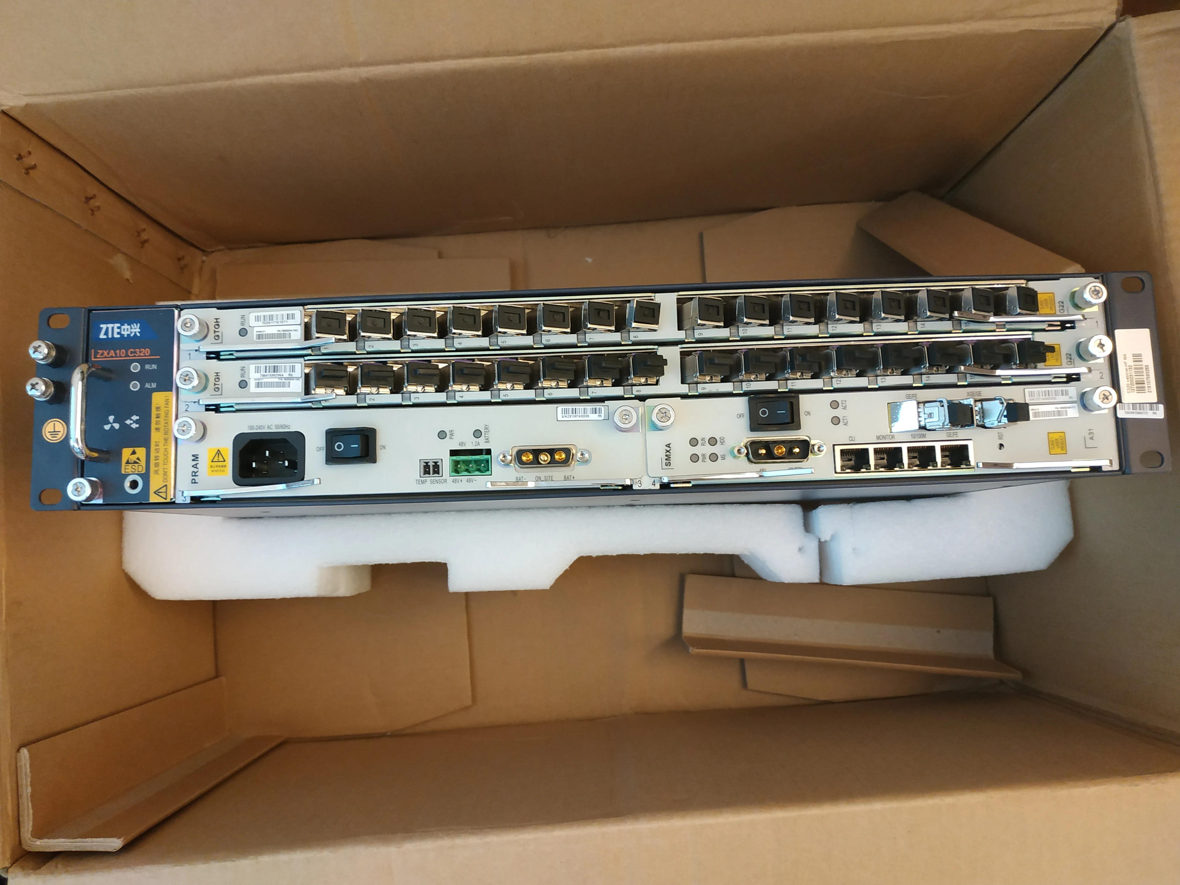 Оригинальная новая карта OLT C320 GPON GTGH GTGO с 16 портами модулями C +/C ++ для ZTE