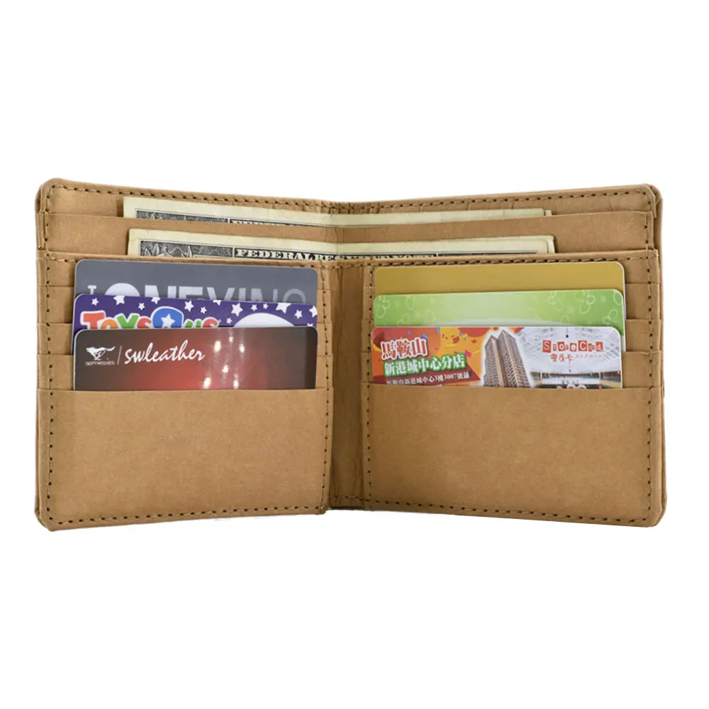 GREEN FIELD 2022 new design high quality washable kraft paper holders minimalist wallet for men