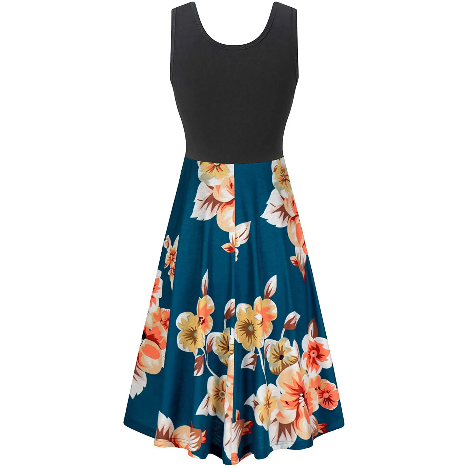 Ladies Summer Elegant V Neck Women Casual Sleeveless Ruffle Wrap Chiffon Sexy Midi Dress with side Pockets