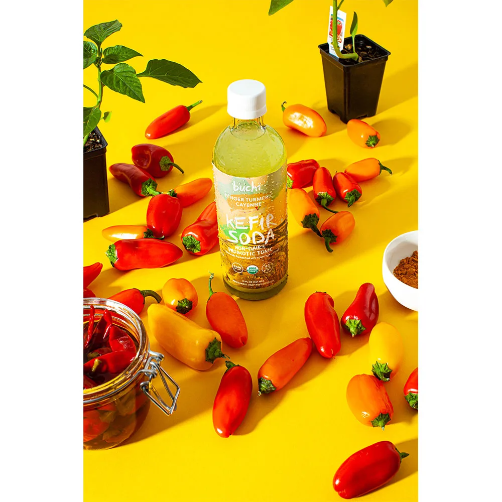Buchi Kefir 6/12oz Ginger Turmeric Cayenne Organic Non Dairy Probiotic Tonic Premium Quality