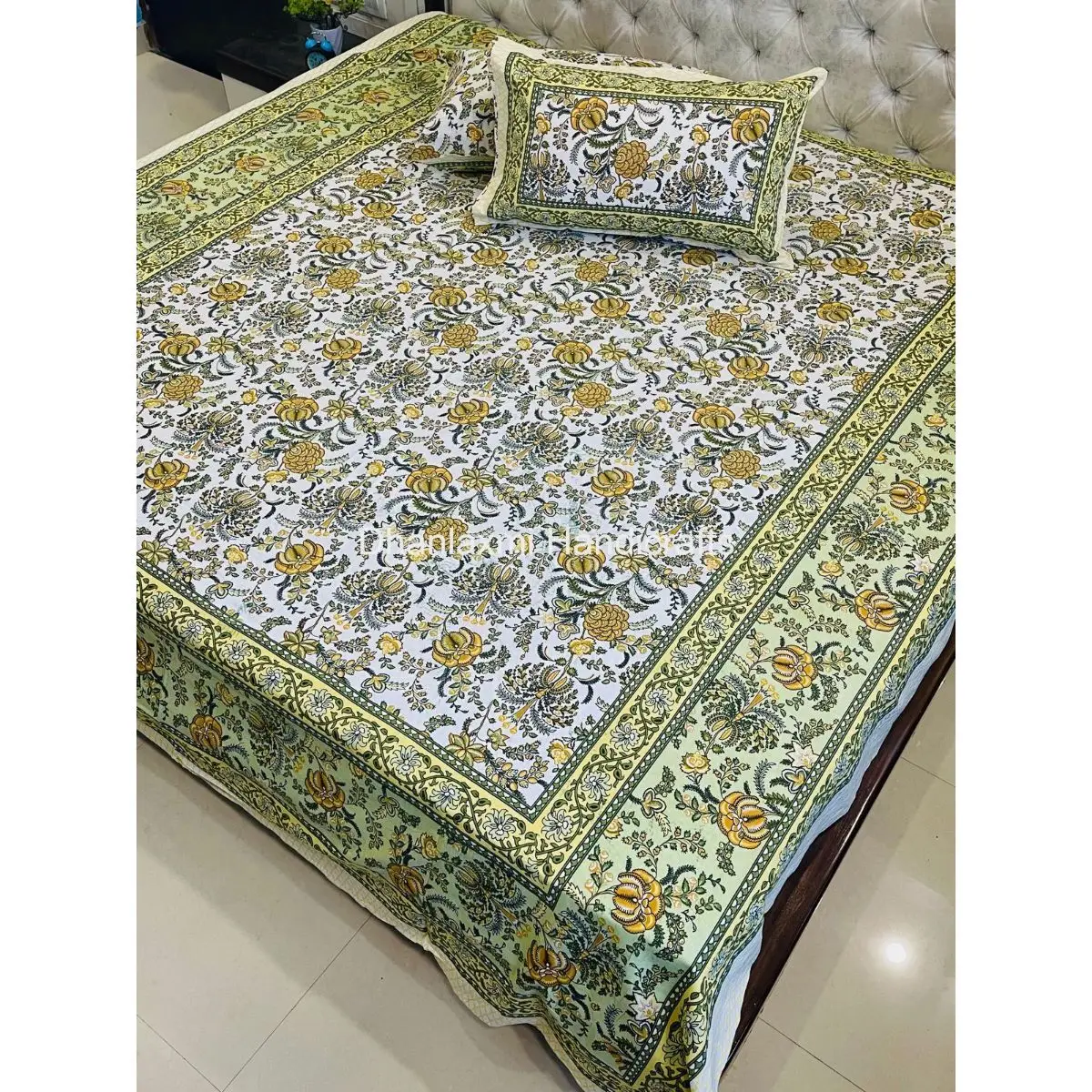 Jaipuri design Bed Cover Set Indian Wholesale Bed Sheet Hand Block Print Cotton Bed Size Handmade Bedding Bedsheet