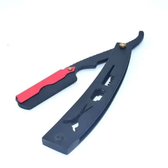 Custom Wholesale black metal cut throat straight razor for barber