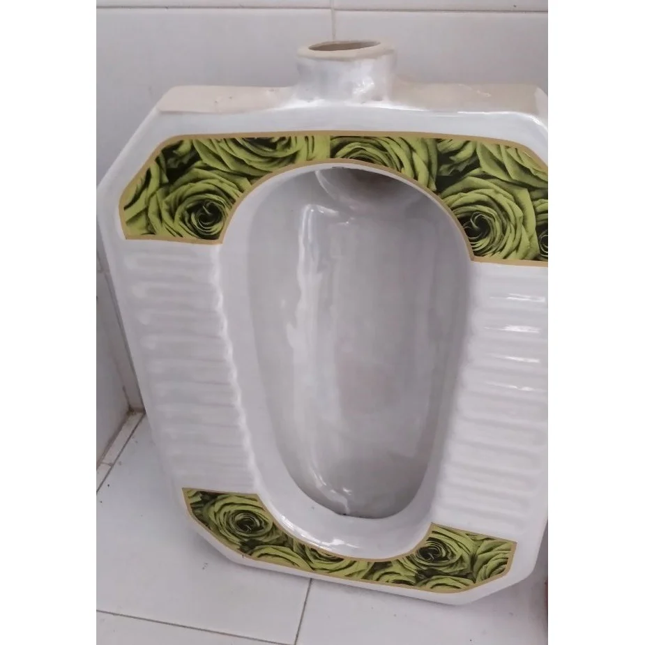 Designer Color Printed Bathroom sanitary ware product manufacturer cheap price medium Deep Squatting Orisa pan Toilet Commode