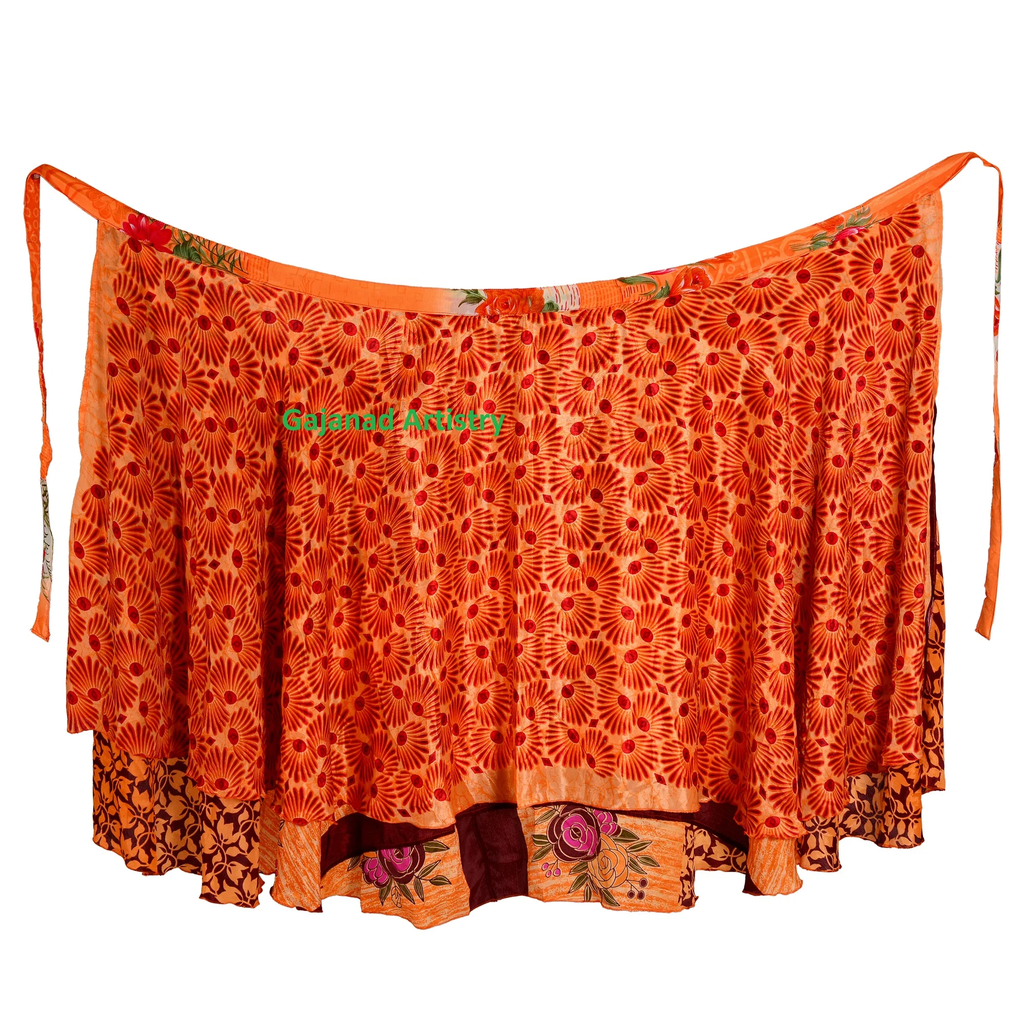  Длинная юбка с запахом праздничные Летние повседневные пляжные юбки пикантный дизайн дизайнерское Шелковое Сари принтом двустороннее Двухслойное длинное